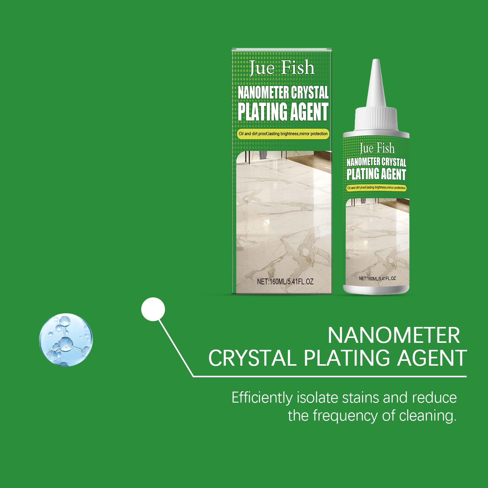 Jue-Fish Nano Crystal Coating Agent (160ml) Marble Polishing Nano Crystal Liquid Tile Scratch Repair, Brightening And Restoration