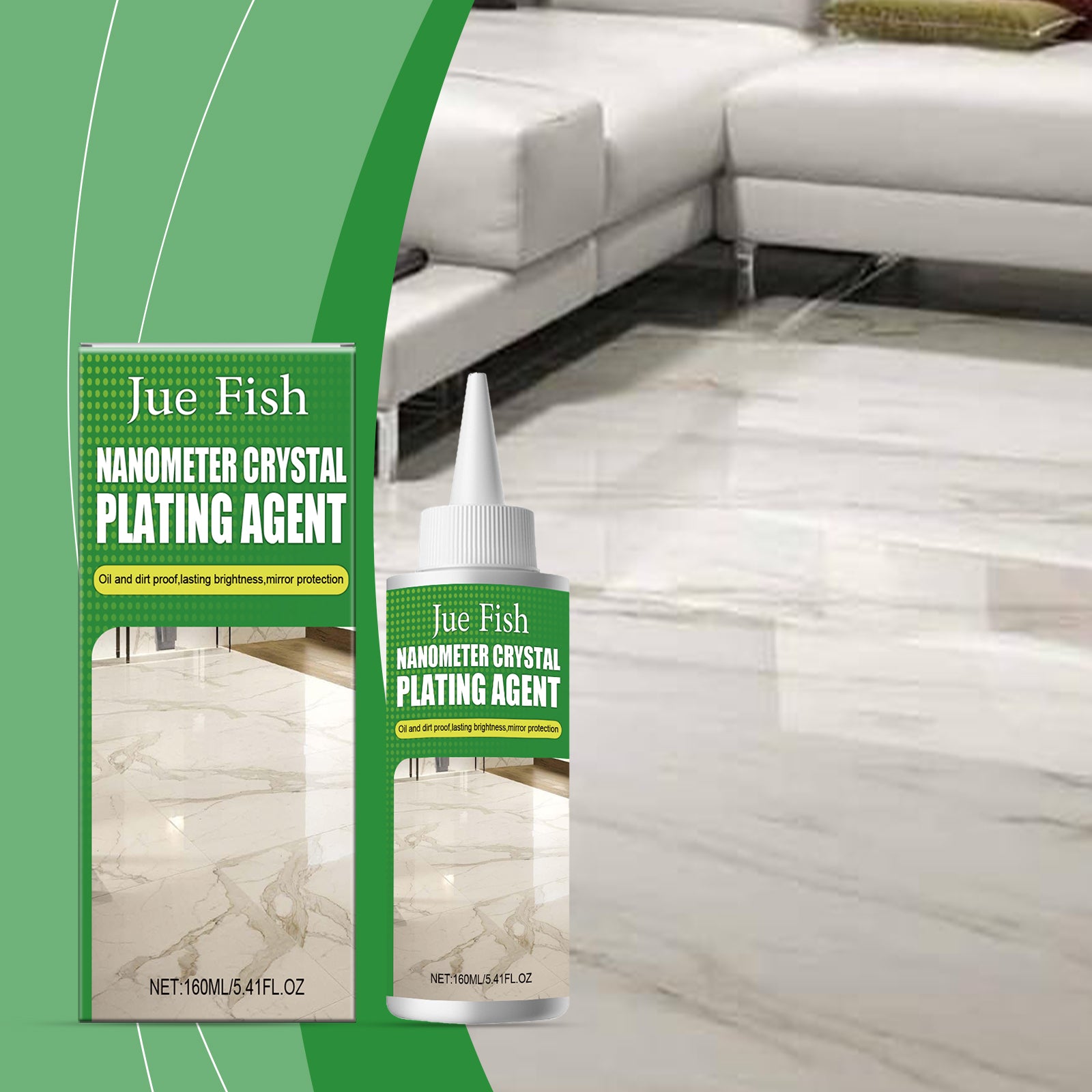 Jue-Fish Nano Crystal Coating Agent (160ml) Marble Polishing Nano Crystal Liquid Tile Scratch Repair, Brightening And Restoration
